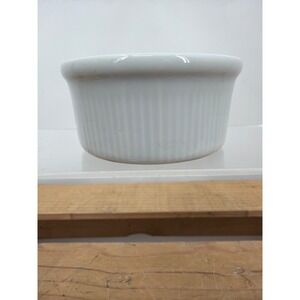 Dansk International Designs Portugal White Ribbed Porcelain Ramekin Souffle Dish